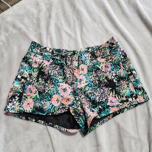 Vibrant Floral High Waist Women's Shorts
